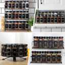 36Pcs Spice Jars Containers with Labels，4oz Black Seasoning Bottles with Shaker Lids for Rack, Cabinet, Drawer,Empty Square Condiment Pots (36, Black)