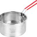 Tenta Kitchen Pasta Strainer Boiling Blanching Colander Vegetable Steamer Basket Stainless Steel Fryer Basket with Removable handle Insert for Veggie Fish Seafood Cooking and heat food 8 inch