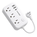 Short Extension Cord 6 inch, Small Extension Cord with Switch, 13A (1625W) Mini Extension Cord with 3 AC Outlet 3 USB (1 USB-C), Power Strip Short Cord for Kitchen Bathroom Bedside Table Behind TV
