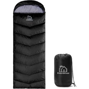 Friendriver XL Size Upgraded Version of Camping Sleeping Bag 4 Seasons Warm and Cool, Lighter Weight, Adults and Children Can Use Waterproof Camping Bag, Travel and Outdoor Activities (86.6" x 31.5", Black)