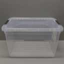 Superio Clear Storage Box with Lid, 26.5 Quart Plastic Container Bins for Organizing, Stackable Crates, BPA Free, Non Toxic, Odor Free, Organizers for Home, Office, School, and Dorm