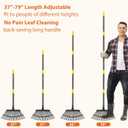 Rake, Gardening Rakes for Leaves Lawns Heavy Duty, 79 in Leaf Rake with 25 Clog-Free Tines, 18.5 Wide Large Head, Metal Garden Tools for Yard Quick Cleanup Garss, Debris, Detachable for Camping