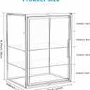 HBlife Baby Bottle Storage Organizer for Countertop Cabinet, 3 Tiers Adjustable Clear Acrylic Bottles Storage Station Case Box Container with 2 Removable Dividers and Magnetic Door, Large
