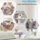 Hey-brother Cat Tree with Large Hammock, Multi-Level Cat Tower for Indoor Cats, Cat Condo with Sisal-Covered Scratching Posts and Top Perch, Light Gray MPJ050W
