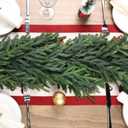 Artgar 12Ft (2 * 6ft) Christmas Pine Garland, 2 Pcs Real Touch Pine Garland, Artificial Realistic Greenery Garlands for Mantle Table Stair Window Porch Indoor Outdoor Winter Xmas Holiday Decorations