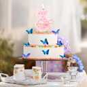 Pink Glitter Bow Cake Candles,2nd Birthday Candles,3.5 inch Large Size Pink Macaroon Number Candles Cake Topper Decorations for Kids Girls Adults Birthday Wedding Anniversary Party Supplies