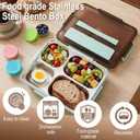 FoldTier 3 Pack Stainless Steel Lunch Boxes Includes 3 Lidded Condiment Cups, 4 Compartment Bento Box Set, Leakproof Lunch Container, Dishwasher Safe for Work, Office, Picnic, Travel(Assorted Colors)