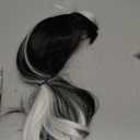 ENTRANCED STYLES Half Black White Wig for Women Long Straight Lolita Wigs with Bangs Synthetic Cosplay Hair for Party Halloween 22inch