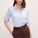 Ann Taylor Women's Relaxed Perfect Shirt, Frozen Blue Color, Size M