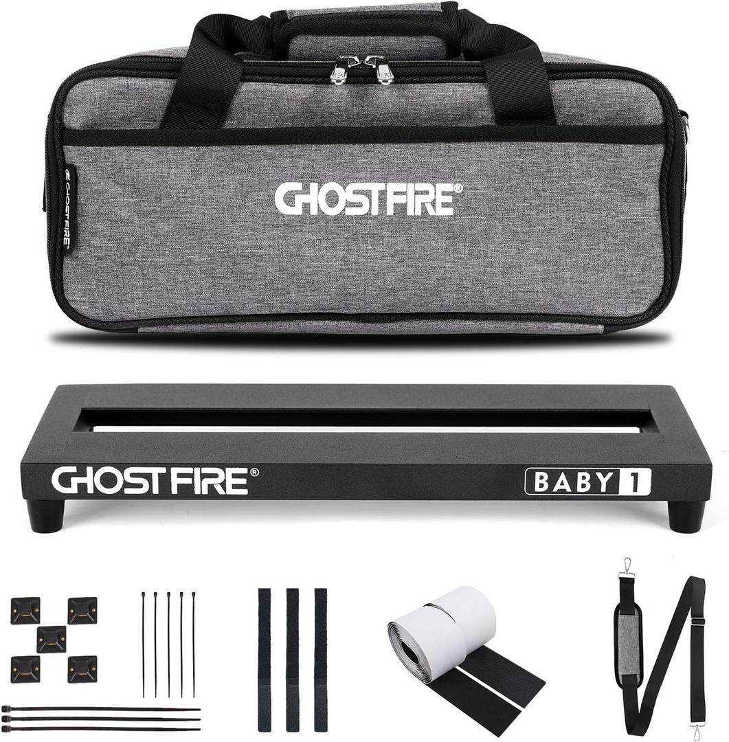 Ghost Fire Guitar Pedal Board Aluminum Alloy 1.08lb Effect Pedalboard 13.7''x5.5''x1.9" with Carry Bag,V series (V-BABY 1)