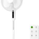 Holmes 16" Digital Stand Fan, 80 Oscillation, 3 Speeds, 3 Modes, 7.5-Hour Timer, Adjustable Height, 30 Head Tilt, Ideal for Home, Bedroom or Office, Remote Control, White