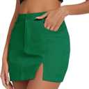 2 x Zando Cargo Skirt High Waisted Cargo Skirts for Women Bodycon Cargo Mini Skirt Denim Skirt Y2K Jean Skirt with Pockets (Green, XL)