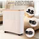 Toilet Paper Storage with Lid, Holds 12 to 16 Rolls, 33L Large Capacity & Space-Saving Design, Free Standing Toilet Paper Basket Organizer with Wheels, Waterproof Slim Bathroom Storage Holder (Beige)