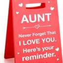 2 Lodeskee Aunt Birthday Gifts from Niece Nephew, Valentines Day Gifts for Aunt, Mothers Day Wedding Anniversary Presents for Aunt, I Love You Aunt Novel Decorative Signs & Plaques for Aunt, Red