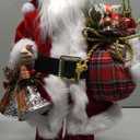 AGM 18" Santa Claus Christmas Figurine Figure Decoration with Gifts Bag and 2 Bells for Holiday Party Home Christmas Decoration