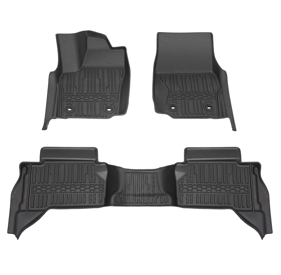 KUST Floor Mats for Toyota Tacoma 2024 2025 Accessories, All Weather TPE Rubber 2 Row Floor Liners High Edge (Double Cab & Automatic Transmission Only) (Not for Hybrid)