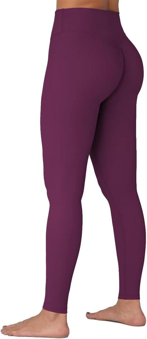 Sunzel Sunzfly Hidden Butt Scrunch Workout Leggings for Women, Butt Lifting High Waisted Gym Yoga Pants with Tummy Control 25" Cherry Red Small