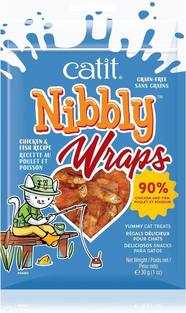 5 x Catit Nibbly Wraps, Grain-Free Cat Treat, Chicken & Fish Recipe, 1.06 oz. (EXP 10/02/27)