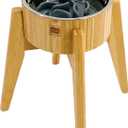 Dog Bowl Slow Feeder - 12-inch Tall, Elevated, Raised Single Food Station with Stand and Slow Feeder Insert, Suitable for Treats, Wet/Dry Pet Foods