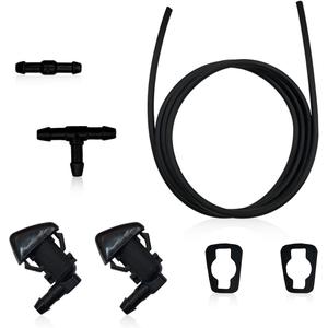Front Windshield Washer Nozzles Washer Jet Compatible with 2007-2011 Ford Edge 2007-2010 Lincoln MKX Base Sport Premium Sport Replacement Kit for 7T4Z17603A with Fluid Hose with Connectors