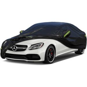 7 Layers Car Cover Custom Fit Benz C Class C300 C250 from 2004 to 2025, Outdoor Waterproof All Weather Sun Rain Dust Snow Protection with Zipper Door