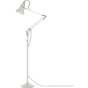 Anglepoise Original 1227 Floor Lamp | Gloss Paint Finish Cast Iron Base Aluminum Shade & Chrome Plated Arms & Pole Adjustable Reading Light for Living Room Office Bedroom Decor (Linen White)