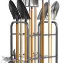 TORACK Garden Tool Organizer Stand with Wheels, Rakes Shovels Yard Tools Stand for Garage, Shed, Garden, Indoor/Outdoor Long-Handled Tools Cart