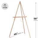 DJAR 63" Wooden Easel Stand for Sign, Dual-use Adjustable Height, Wood Floor Display Easel for Wedding, Welcome Board, Poster, Picture, Photo- Rose Gold, 1pc