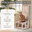 L Shaped Cat Scratching Post with Toy Sisal Scratch Pad & Hideaway for Indoor Cats | 33'" Vertical & Horizontal No Mess Scratching Ramp for Large Cats MANDAROO
