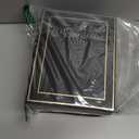 25 Pack Paper Picture Frames with Easel 5X7 Inch Cardboard Photo Frame Cards Bulk Paper Photo Frame for Thanksgiving Christmas Wedding Birthday Classroom DIY Fall Decor - Black with Gold Trim