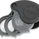 Carson TriView 5x/10x/15x Folding Loupe Magnifier with Built-in Case, 3-in-1 Portable Loupe Magnifying Glass - Adjustable Magnification, Great for Jewelry (TV-15)