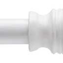 Kenney Davenport 1/2" Petite Caf Decorative Window Curtain Rod, 48-86", White 
