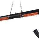 Star Patio Electric Patio Heater, Hanging Heaters, Ceiling Outdoor Heater, 750/1500W Infrared Heaters with Cylinder Shape, Sectional & Silent Heating, IP54 Waterproof, STP2566-RMLED-CN2025