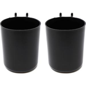 JSP Manufacturing Plastic Pegboard 3 inch Hanging Cup Hook Storage Organizer Crafts/Office or Art Supplies/Tools Organizing Peg Board Accessories - Multi-Colors Multi-Quantity Packs (2 Pack, Black)