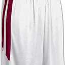 Champro Women's Standard Dri Gear Muscle Basketball Shorts, White, Cardinal, Small