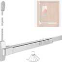 IRONWALLS Surface Vertical Rod Exit Device, 32in Commercial Door Push Bar Panic Device with Single Point Top Latching, Stainless Steel Emergency Exit Panic Bar for 32"-48" (W), 6.7ft-8.1ft (H) Doors