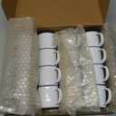 16 Pcs 4 oz Enamel Camping Coffee Mugs Mini Metal Mug with Handle Small White Enamel Mug Vintage Round Tea Cup Portable Drinking Cups for Outdoor Indoor Picnic Travel Camping Holiday Gifts