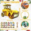 Pinkunn 36 Pcs Christmas Vehicle Wood Ornaments Set Transportation Hanging Ornaments Gifts for Tree Decor (Construction Vehicles)