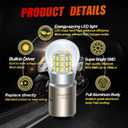 Ruiandsion BA20D LED Bulb 10-30V Non Polarity 1000Lm Hi/Lo Beam Super Bright White 3014 39SMD Chipsets for Motorbike Pack of 1