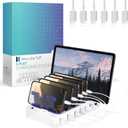 Charging Station for Multiple Devices – 6-Port USB Charging Dock for Apple & Android – Fast Multi-Charger Organizer for Phones, Tablets & More – Universal Desktop Charging Hub with Smart IC Tech