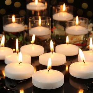 3 inch White Floating Candles, 48 Pack Unscented Floating Candle,8-9 Hours Burning Floating Candles for Centerpieces, 3 Water Candles for Cylinder Vases, Wedding, Party