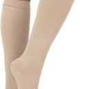 Vive 20-30 mmHg Medical Grade Compression Socks for Women & Men Open Toe - Knee High Support Stockings for Varicose Veins, Lymphedema, Plantar Fasciitis, Pregnancy, Restless Legs Syndrome, Swelling (X-Large)