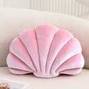 XIAIJIA Seashell Decorative Pillow Shell Shaped Throw Pillow 3D Insert Beach Pillow Soft Velvet Pillow Sea Ocean Decoration Couch Bed Pillow Cushions(Pink,18 X 13 inch)