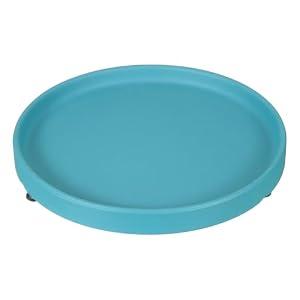 YELARXI 7.9 Inch Ceramic Plant Saucers, Round Flower Planter Water Trays Ceramic Plant Saucer Pot Tray -Fitting for (Outdoor/ Indoors/ Garden/ Planting/ Water/ Flower/ Coffee) Lake Blue