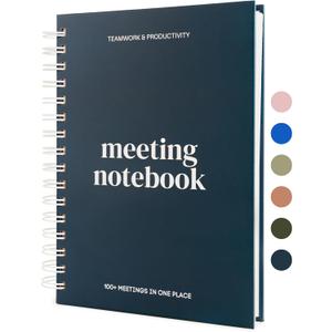 Lamare Meeting Notebook for Work Organization  Perfect Work Notebook for Note Taking, Meeting Planner and Office Supplies for Men & Women (A5 - 5.8x8.2", Navy)