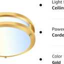 hykolity 10 inch Flush Mount LED Ceiling Light Fixture, 17W 1100lm, 2700K/3000K/3500K/4000K/5000K Adjustable Ceiling Lights, Gold Saturn Dimmable Lighting for Hallway Bathroom or Kitchen