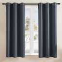 Rutterllow Blackout Curtains for Bedroom, Thermal Insulated Room Darkening Curtains 2 Panels for Living Room, Grommet Top (42x63 Inch, Dark Grey)