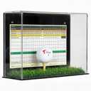 Golf Ball Display Case Stand with Turf Base, for Balls From Hole-in-One or Best Score Games with Backing To Hold the Scorecard,  11×15" 