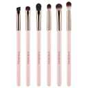 Eye Makeup Brush Set, 6 Pcs Professional Blending Eyeshadow Makeup Brushes for Concealer Eyebrows Eyeliner, Soft Hairs & Wood Handle (Baby Pink 6pcs)