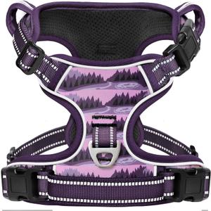 Timos Dog Harness,No-Pull Pet Harness Adjustable Soft Padded Dog Vest,Reflective No-Choke Pet Oxford Vest with Easy Control Handle for Large Dogs,Moon Night, Large